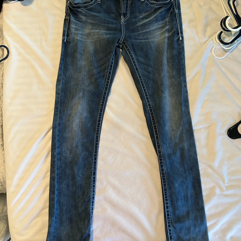 Women’s Blue Wash Stretch Skinny Jeans